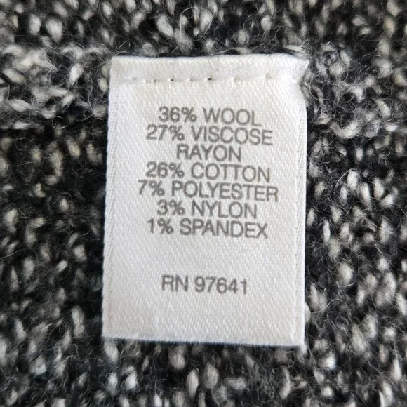 Pure Jill Womens Black & White Knit Asymmetrical Hem Sweater Small - Picture 9 of 10